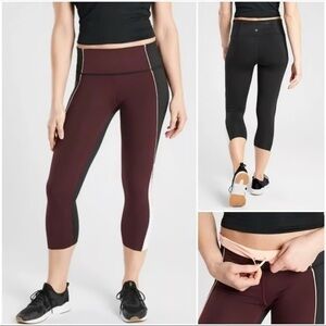 Athleta Blush and Black Active Leggings